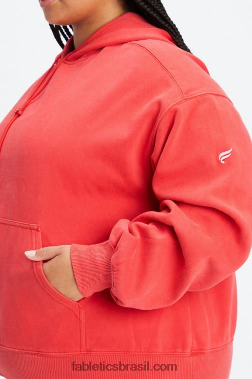 Fabletics elétrico lavado cereja/branco 420HR2493 moletom de lã para sempre mulheres