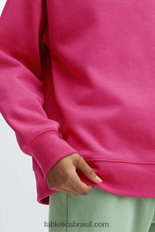 Fabletics fúcsia escuro 420HR2475 moletom eco gola careca mulheres
