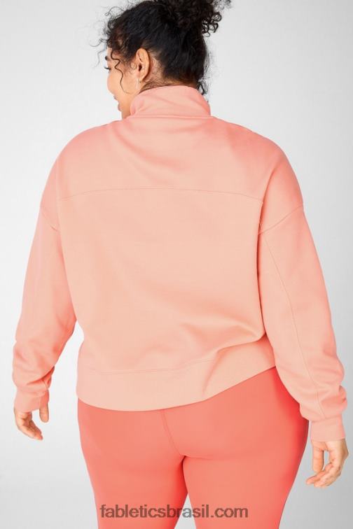 Fabletics florescer 420HR2533 pulôver de zíper com decote careca catarina mulheres