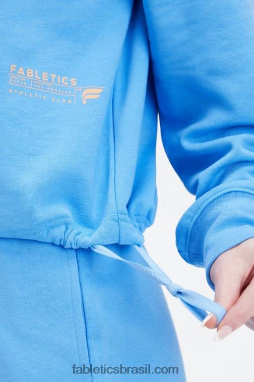 Fabletics fuga da ilha / clube atlético 420HR2654 gola alta curta e leve mulheres