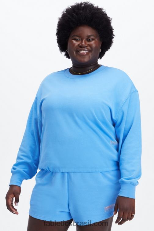 Fabletics fuga da ilha / clube atlético 420HR2655 gola alta curta e leve mulheres