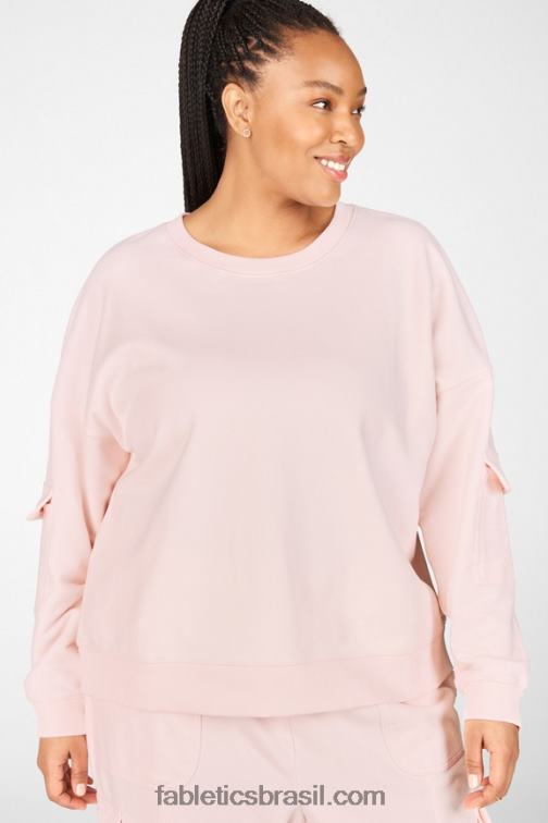 Fabletics geada rosa 420HR2535 pulôver de carga nyla mulheres
