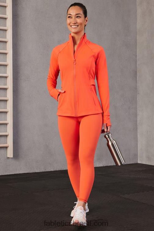 Fabletics laranja paixão 420HR2568 jaqueta de performance trinity mulheres