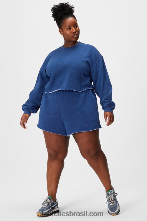 Fabletics índigo lavado 420HR2435 gola alta cortada mulheres