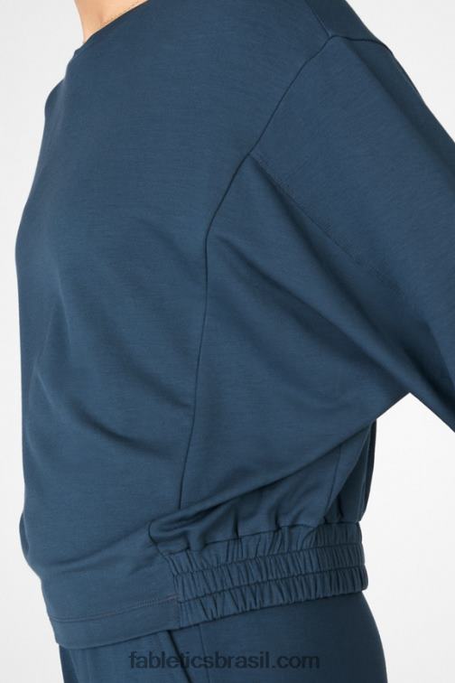 Fabletics nova azul 420HR2715 moletom manga julie dolman mulheres