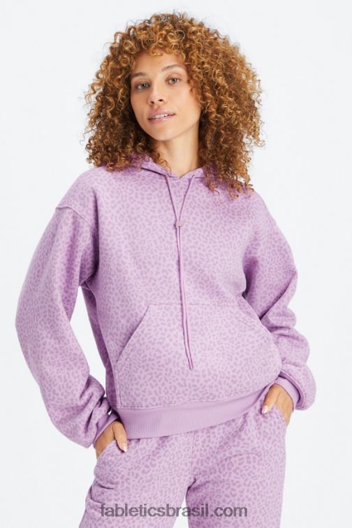 Fabletics orquídea leopardo de dois tons/lavanda quente 420HR2491 moletom de lã para sempre mulheres