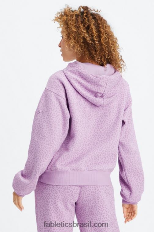 Fabletics orquídea leopardo de dois tons/lavanda quente 420HR2491 moletom de lã para sempre mulheres