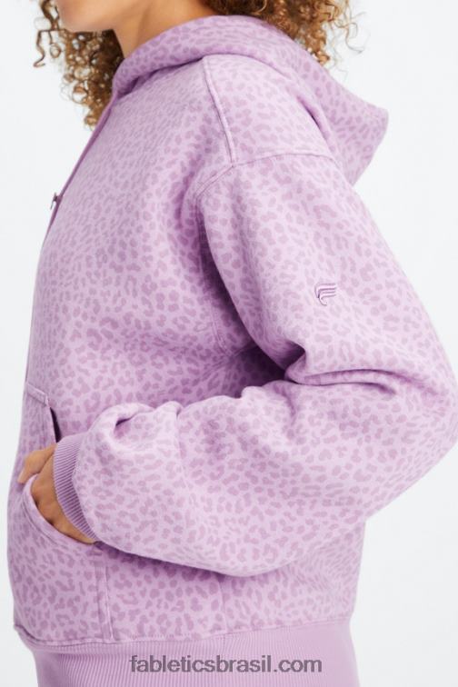 Fabletics orquídea leopardo de dois tons/lavanda quente 420HR2491 moletom de lã para sempre mulheres