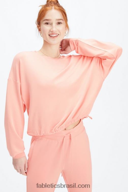 Fabletics pó rosa 420HR2428 pulôver de luxo mulheres