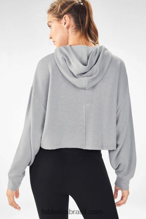 Fabletics pomba cinza 420HR2563 pulôver cropped brisa mulheres