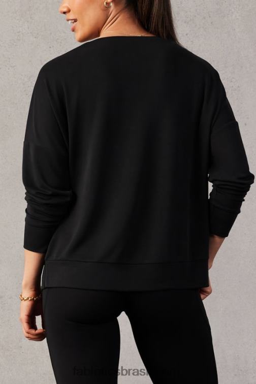 Fabletics preto 420HR2425 pulôver de luxo mulheres
