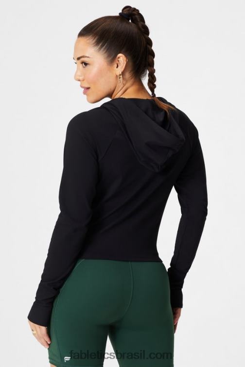Fabletics preto 420HR2446 moletom com capuz oásis mulheres
