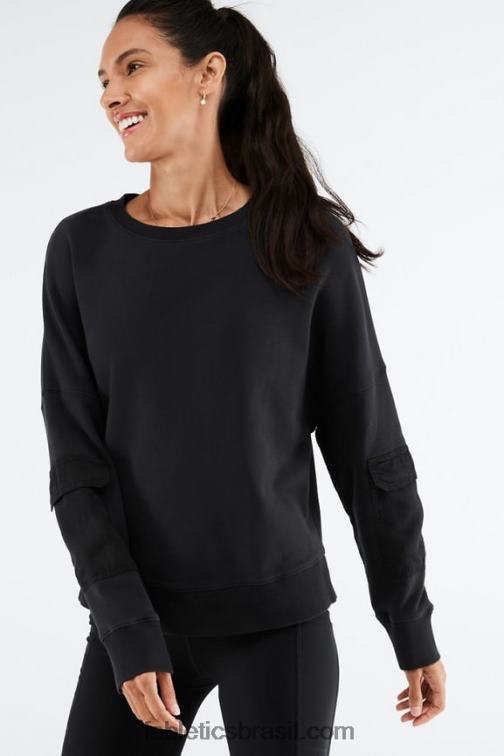 Fabletics preto 420HR2545 moletom pérola mulheres