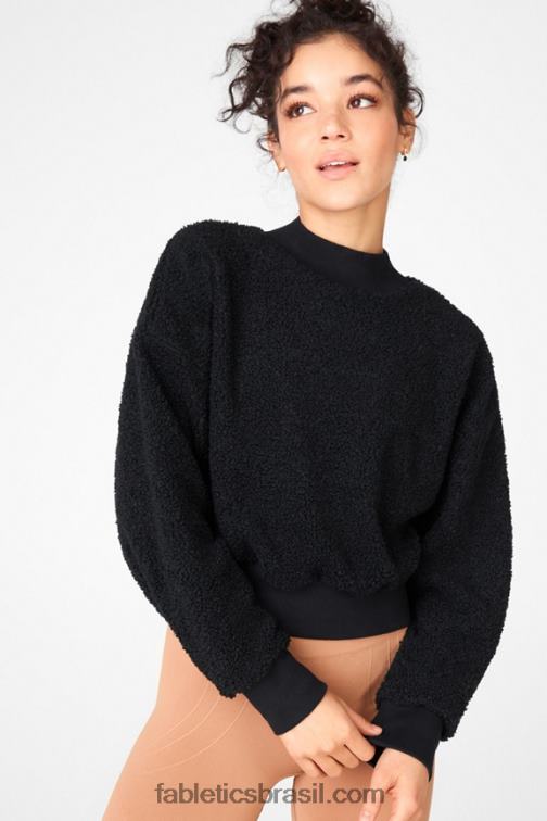 Fabletics preto 420HR2551 pulôver de lã polar malia mulheres