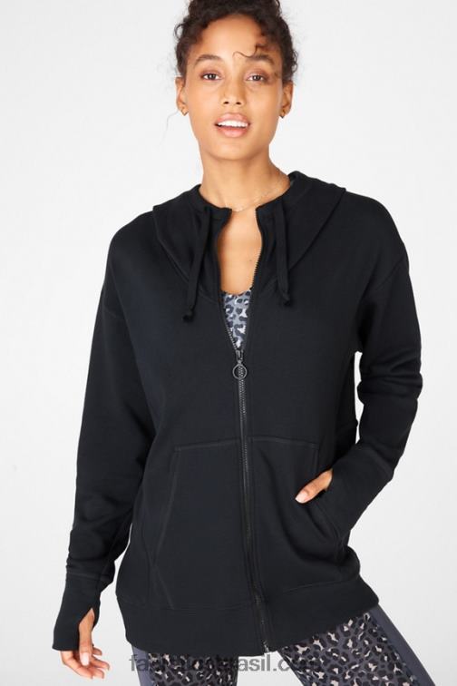 Fabletics preto 420HR2559 moletom oversized leah mulheres