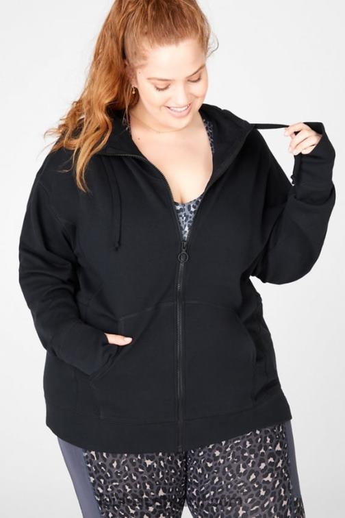 Fabletics preto 420HR2560 moletom oversized leah mulheres