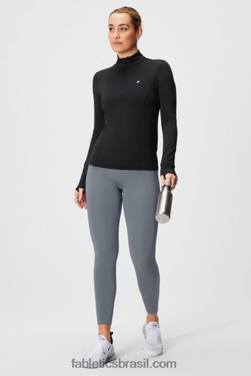 Fabletics preto 420HR2581 fênix meio zíper camada intermediária mulheres