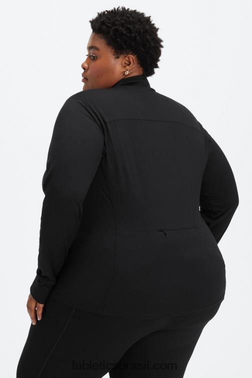 Fabletics preto 420HR2584 fênix meio zíper camada intermediária mulheres