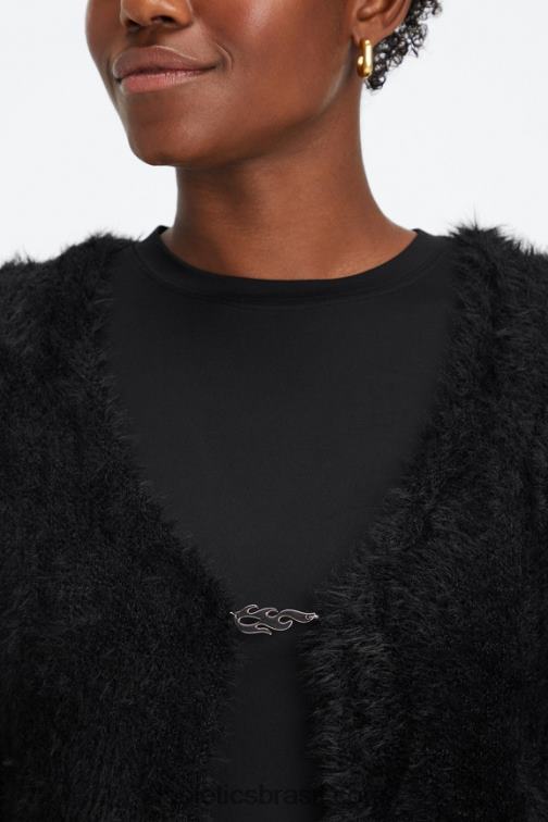 Fabletics preto 420HR2626 cardigã curto mulheres
