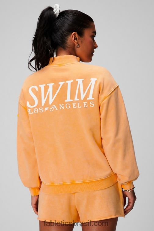 Fabletics sol da tarde/gráfico 420HR2439 moletom felpudo leve com meio zíper mulheres