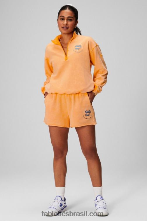 Fabletics sol da tarde/gráfico 420HR2439 moletom felpudo leve com meio zíper mulheres