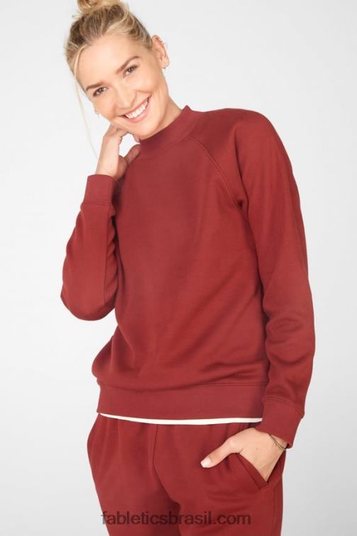Fabletics umbria vermelho 420HR2540 pulôver manga longa james mulheres
