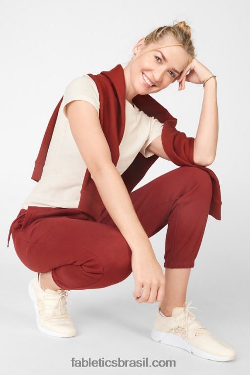 Fabletics umbria vermelho 420HR2540 pulôver manga longa james mulheres