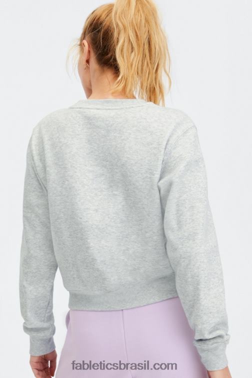 Fabletics urze cinza claro 420HR2646 gola redonda clássica mulheres