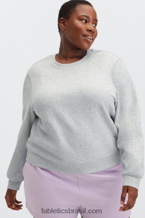 Fabletics urze cinza claro 420HR2647 gola redonda clássica mulheres