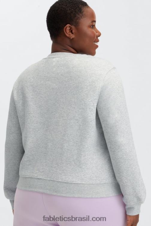 Fabletics urze cinza claro 420HR2647 gola redonda clássica mulheres