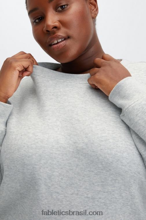 Fabletics urze cinza claro 420HR2647 gola redonda clássica mulheres