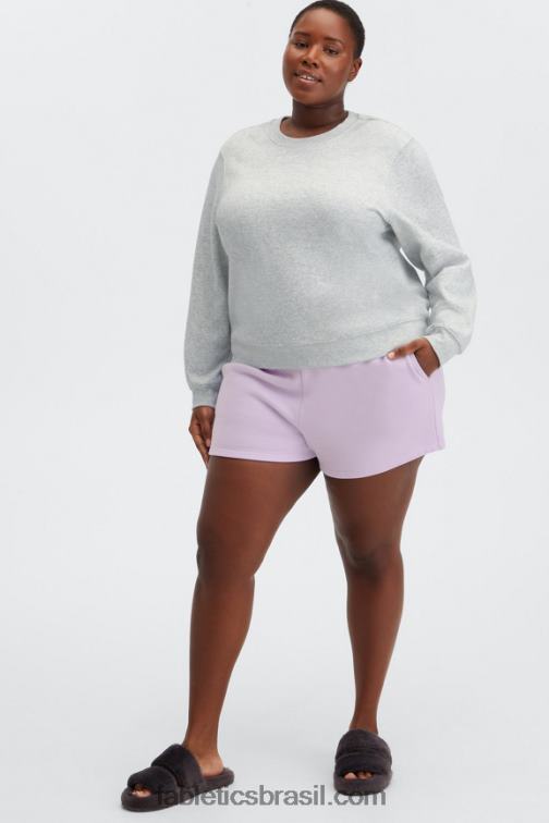 Fabletics urze cinza claro 420HR2647 gola redonda clássica mulheres