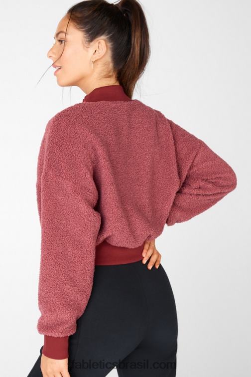 Fabletics vermelho escuro/tijolo 420HR2552 pulôver de lã polar malia mulheres
