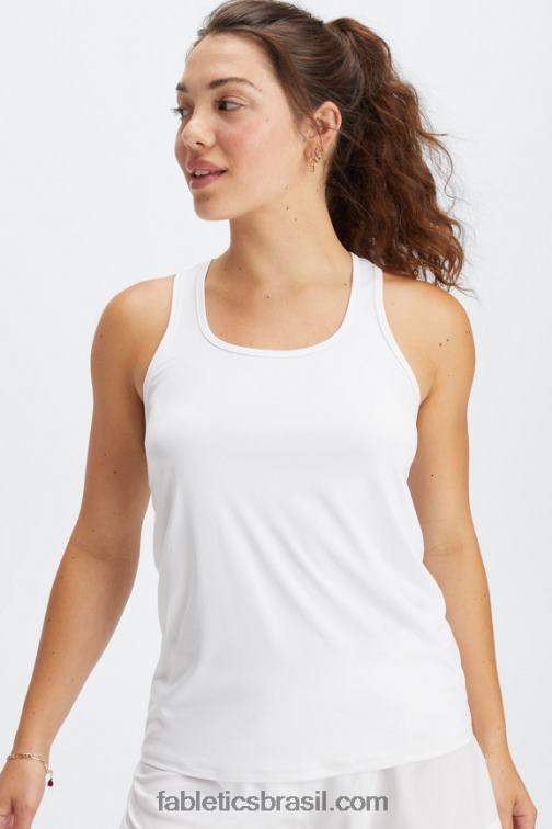 Fabletics Branco brilhante 420HR2188 tanque nadador phoenix lite mulheres