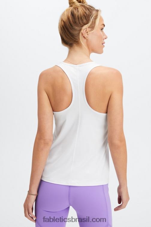 Fabletics Branco brilhante 420HR2190 tanque nadador phoenix lite mulheres