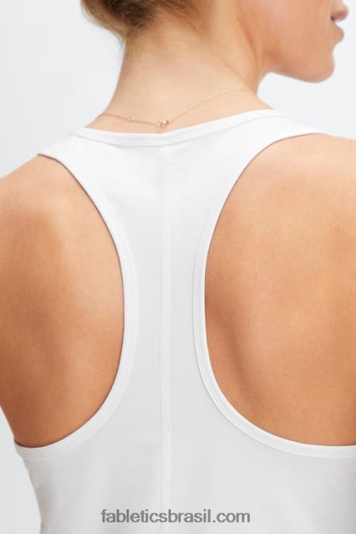 Fabletics Branco brilhante 420HR2190 tanque nadador phoenix lite mulheres
