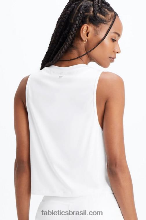 Fabletics Branco brilhante 420HR2209 tanque muscular dry-flex mulheres