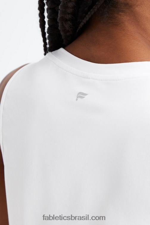 Fabletics Branco brilhante 420HR2209 tanque muscular dry-flex mulheres