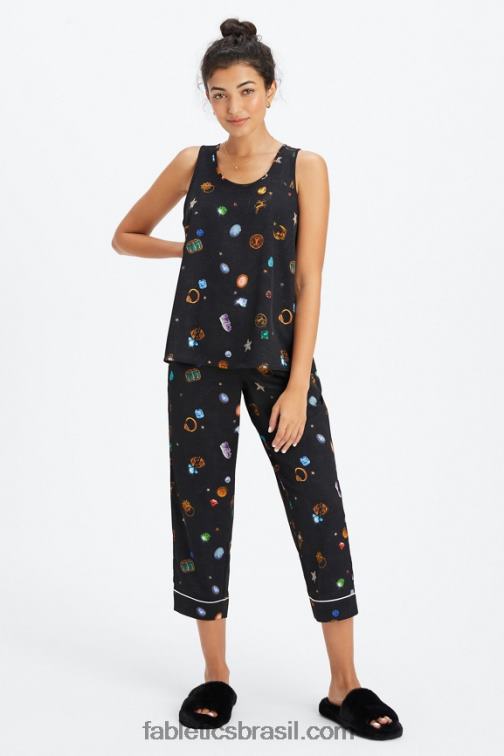 Fabletics amuleto da sorte 420HR2237 tanque de ecosatina mulheres