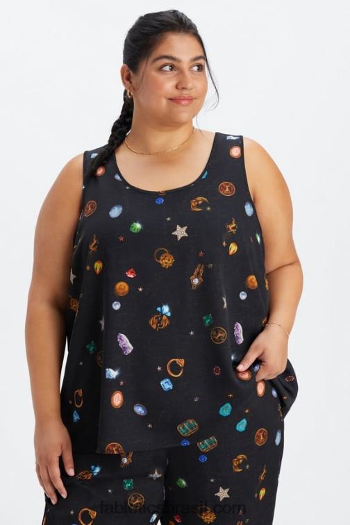 Fabletics amuleto da sorte 420HR2238 tanque de ecosatina mulheres