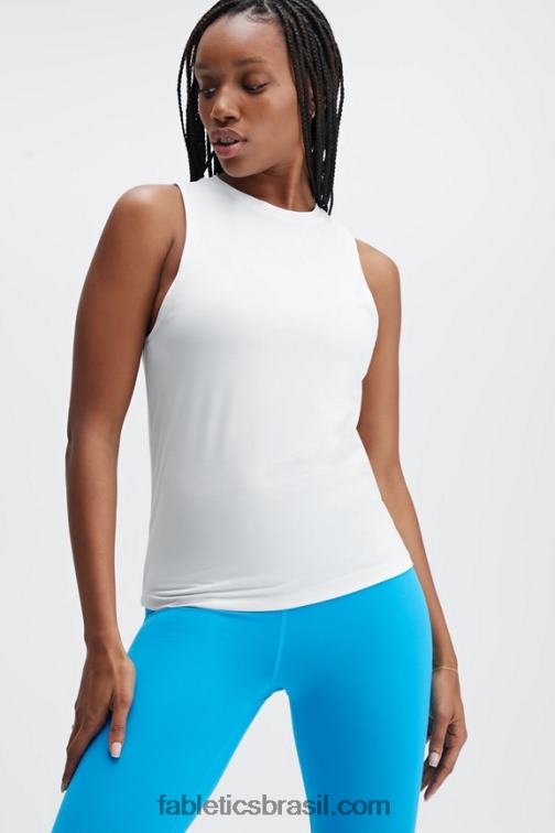 Fabletics branco 420HR2125 tanque traseiro aberto dry-flex mulheres