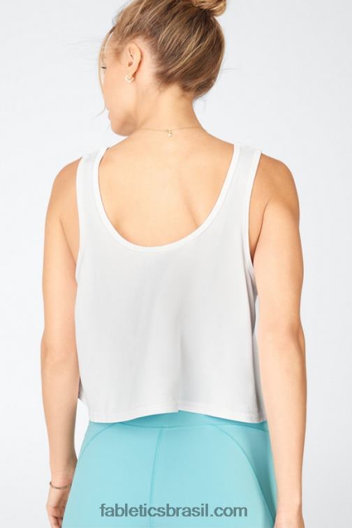 Fabletics branco 420HR2314 regata curta e elegante em malha mulheres
