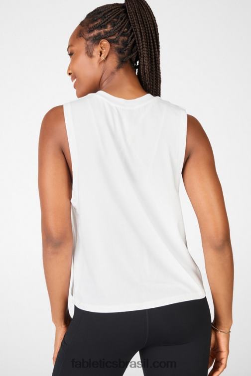 Fabletics branco 420HR2348 tanque muscular de jade mulheres
