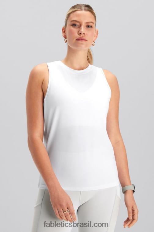 Fabletics branco clássico 420HR2118 tanque traseiro aberto dry-flex mulheres