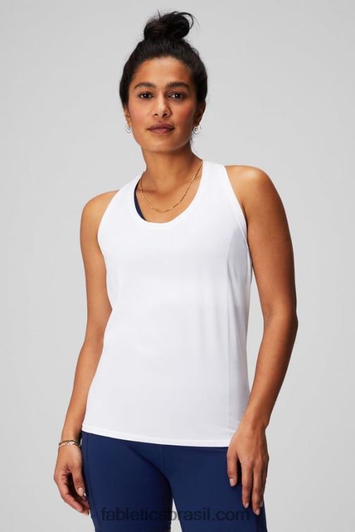 Fabletics branco clássico 420HR2138 tanque racerback de tecnologia de penas mulheres