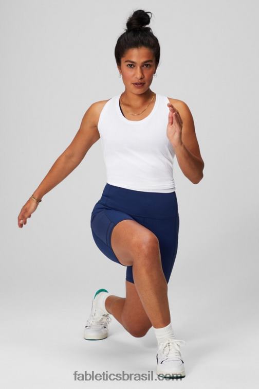 Fabletics branco clássico 420HR2138 tanque racerback de tecnologia de penas mulheres