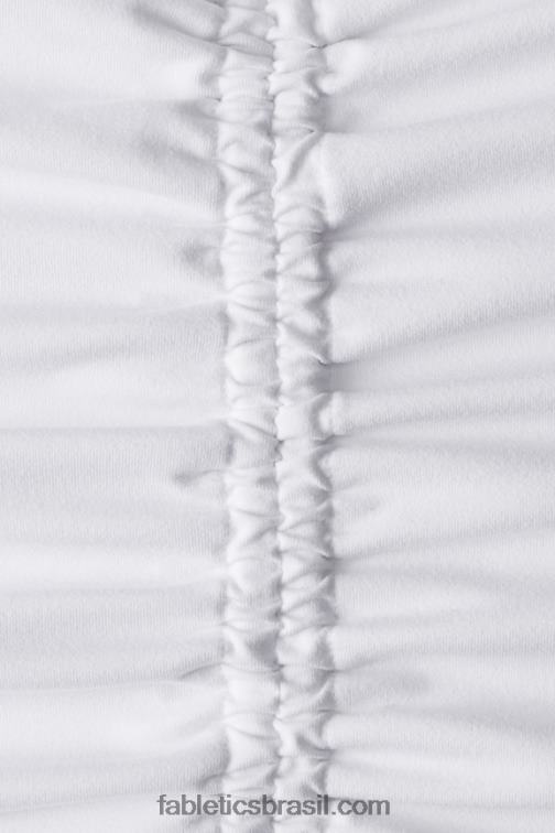 Fabletics branco clássico 420HR2154 tanque de sutiã embutido franzido mulheres