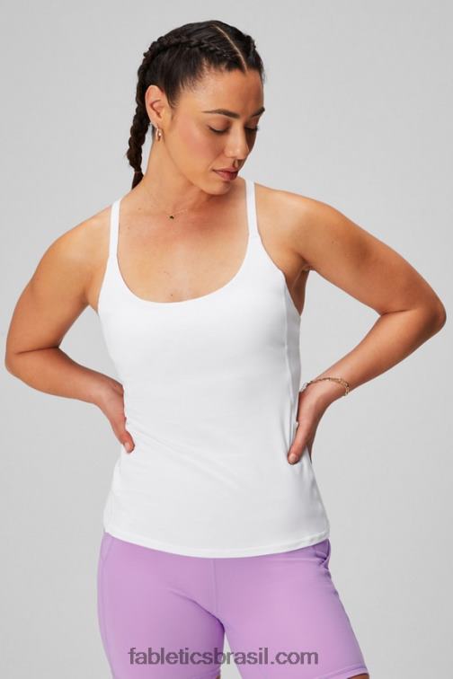 Fabletics branco clássico 420HR2177 tanque de sutiã embutido em movimento mulheres