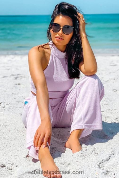 Fabletics brilho de lavanda 420HR2280 tanque de sutiã embutido terry mulheres