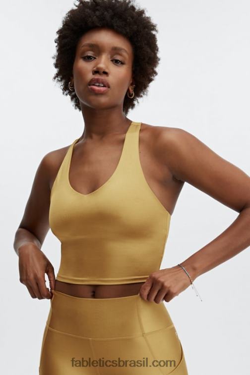 Fabletics brilho de névoa de bronze 420HR2223 tanque de sutiã embutido averie shine mulheres